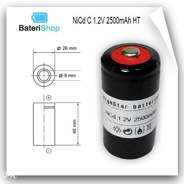 Baterija NiCd C 1.2V 2500mAh HT