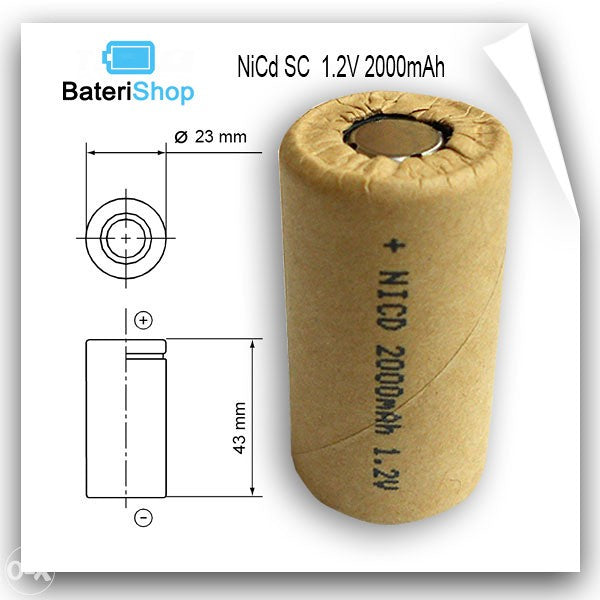 Baterija NiCd SC 1.2V 2000mAh