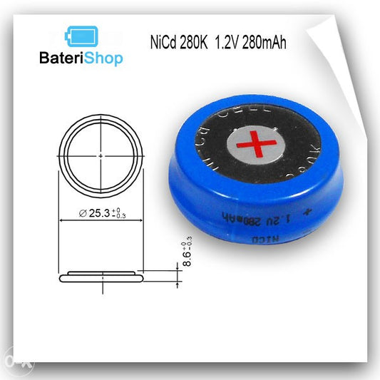 Baterija dugmetna NiCd 280K 1.2V 280mAh