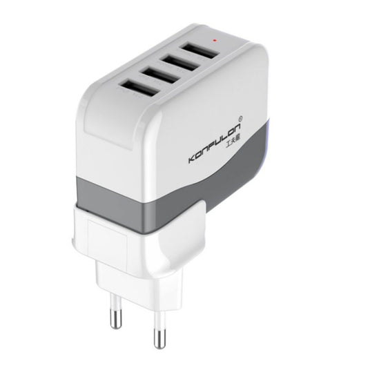 Kucni punjac KONFULON C21 4xUSB 4.2A micro USB belo-siv